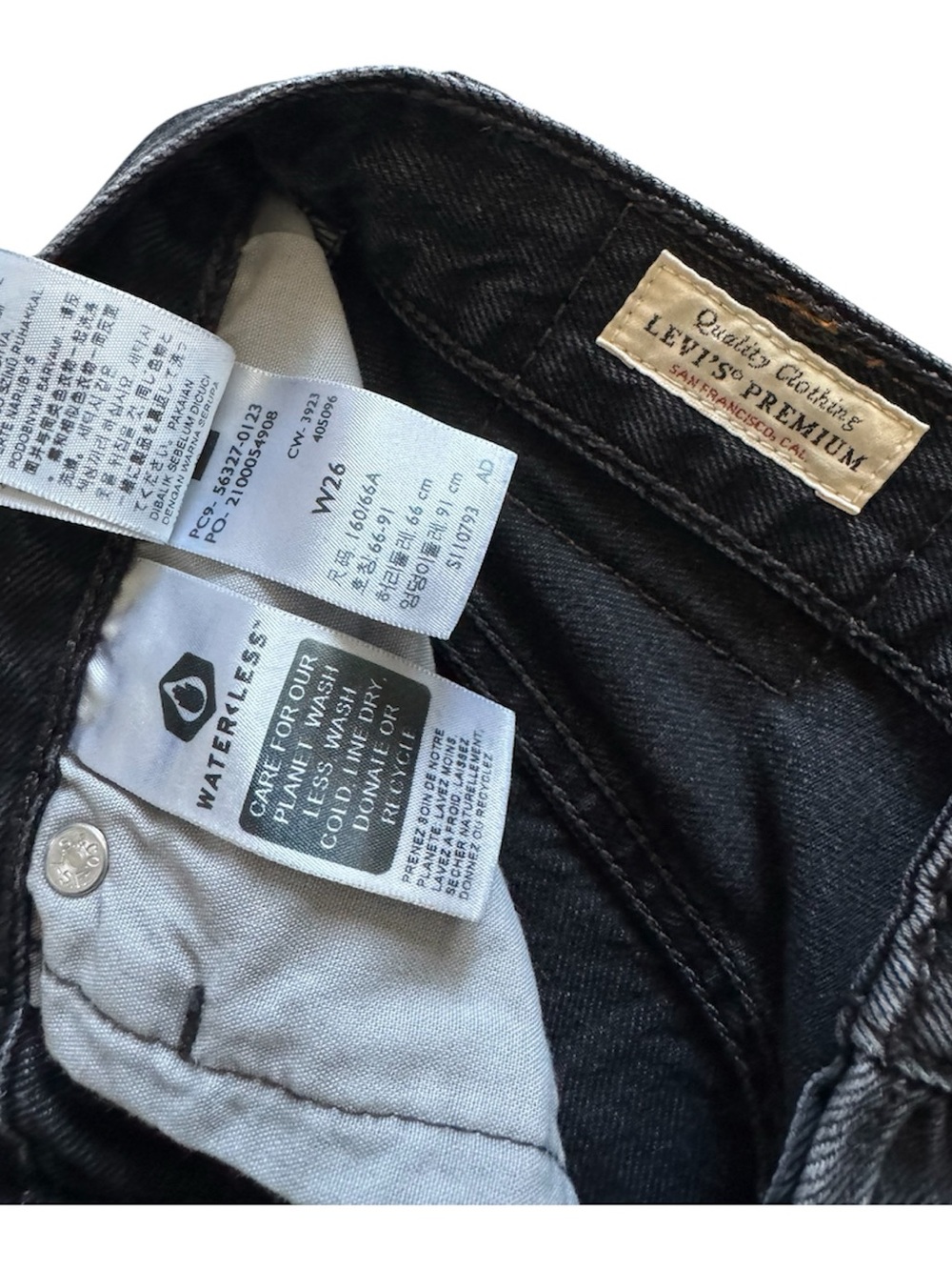 Levi’s 501 Original Cutoff Shorts Black High Rise Denim Shorts Size 26 - Picture 5 of 8